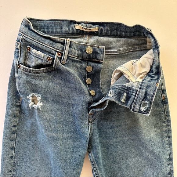 GRLFRND Karolina High Rise Slashed Raw Hem Jeans Size 25 - Picture 14 of 15